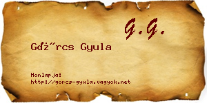 Görcs Gyula névjegykártya